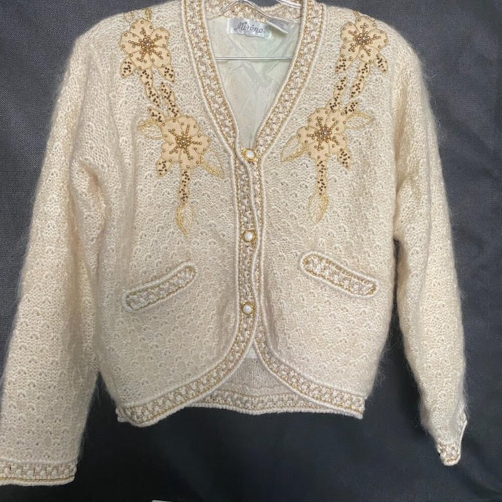 MOHAIR WOOL LADIES CARDIGAN & SKIRT
